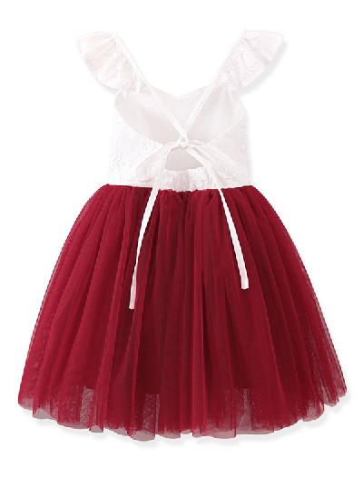 A-Line Sleeveless Knee-Length Lace/Tulle Flower Girl Dresses