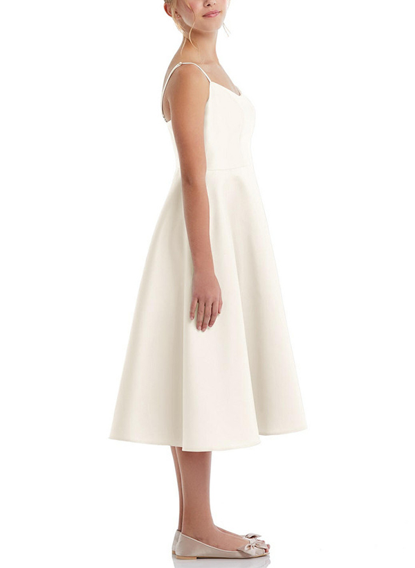 Scoop Neck Ruched A-Line Tea-Length Dress Flamingo main image 0