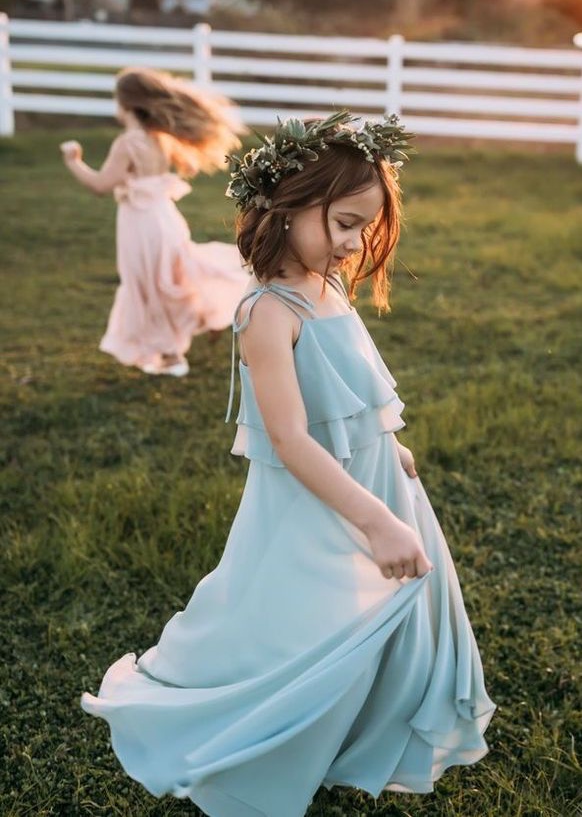 Simple Chiffon Princess Cute Flower Girl Dresses
