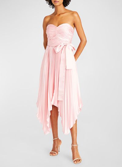 A-Line Sweetheart Satin Homecoming Dresses With Bow(s)