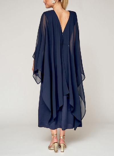 A-Line Sleeveless Tea-Length Chiffon Mother Of The Bride Dresses