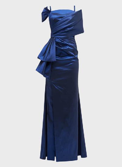 Sheath/Column Illusion Neck Satin Mother Of The Bride Dresses With Ruffle