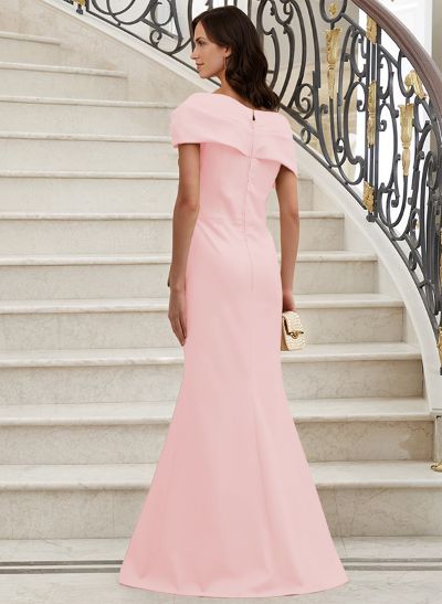 Classy Wrap Off Shoulder Mother Of The Bride Dresses With Ruffled Waist