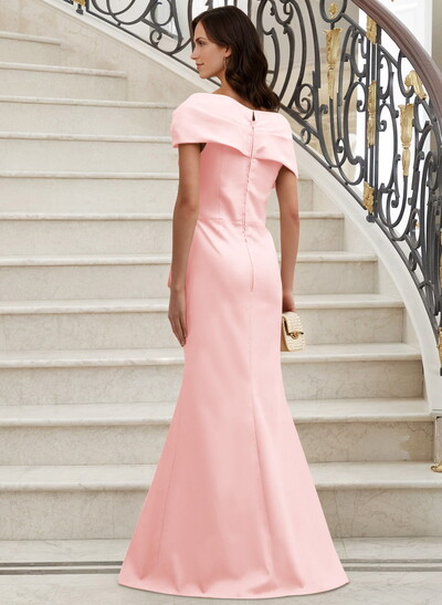 Classy Wrap Off Shoulder Mother Of The Bride Dresses With Ruffled Waist