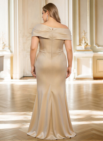 Classy Wrap Off Shoulder Mother Of The Bride Dresses With Ruffled Waist