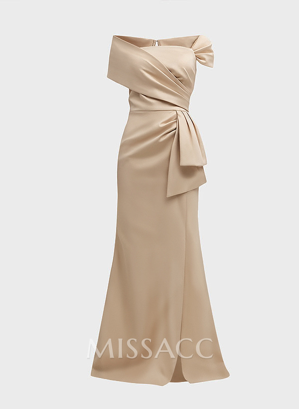 Classy Wrap Off Shoulder Mother Of The Bride Dresses With Ruffled Waist Classy Wrap Off Shoulder Mother Of The Bride Dresses With Ruffled Waist
