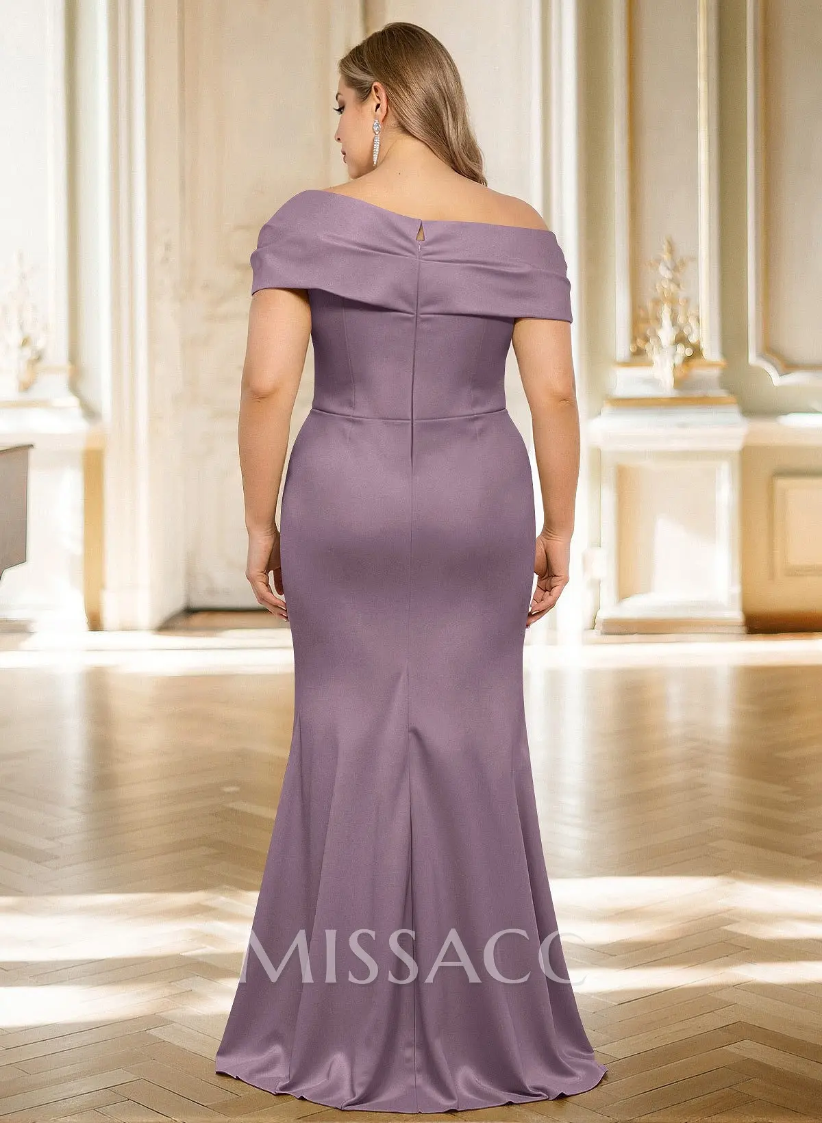 Missacc Blush Mother Of The Bride Dresses Classy Wrap Off Shoulder Mother Of The Bride Dresses With Ruffled Waist