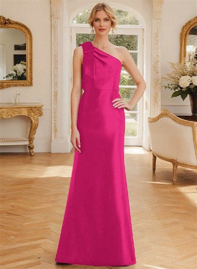 A-Line One-Shoulder Sleeveless Mother Of The Bride Dresses With Bow(s)