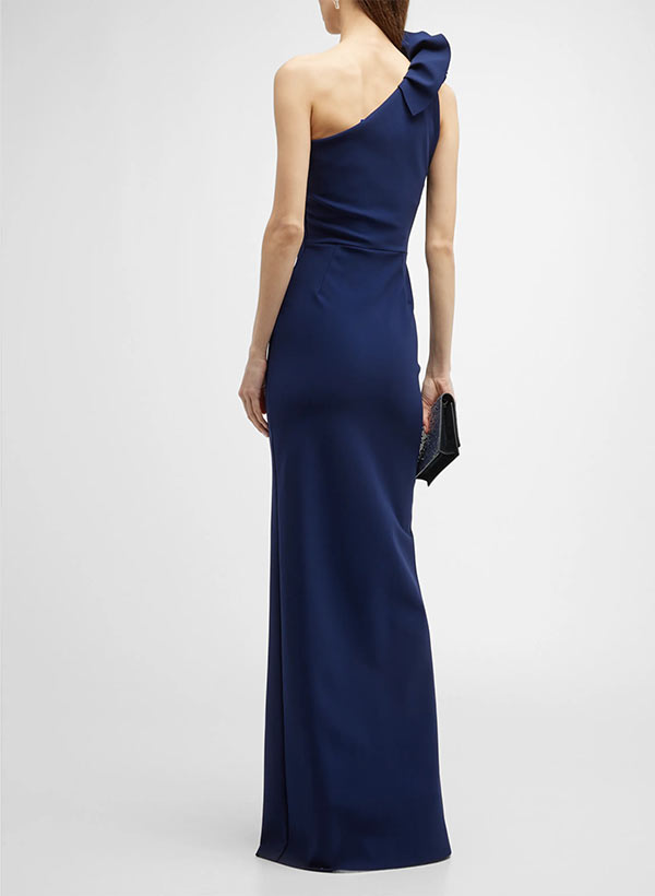 One-Shoulder Sleeveless Floor-Length Mother Of The Bride Dresses With Ruffle