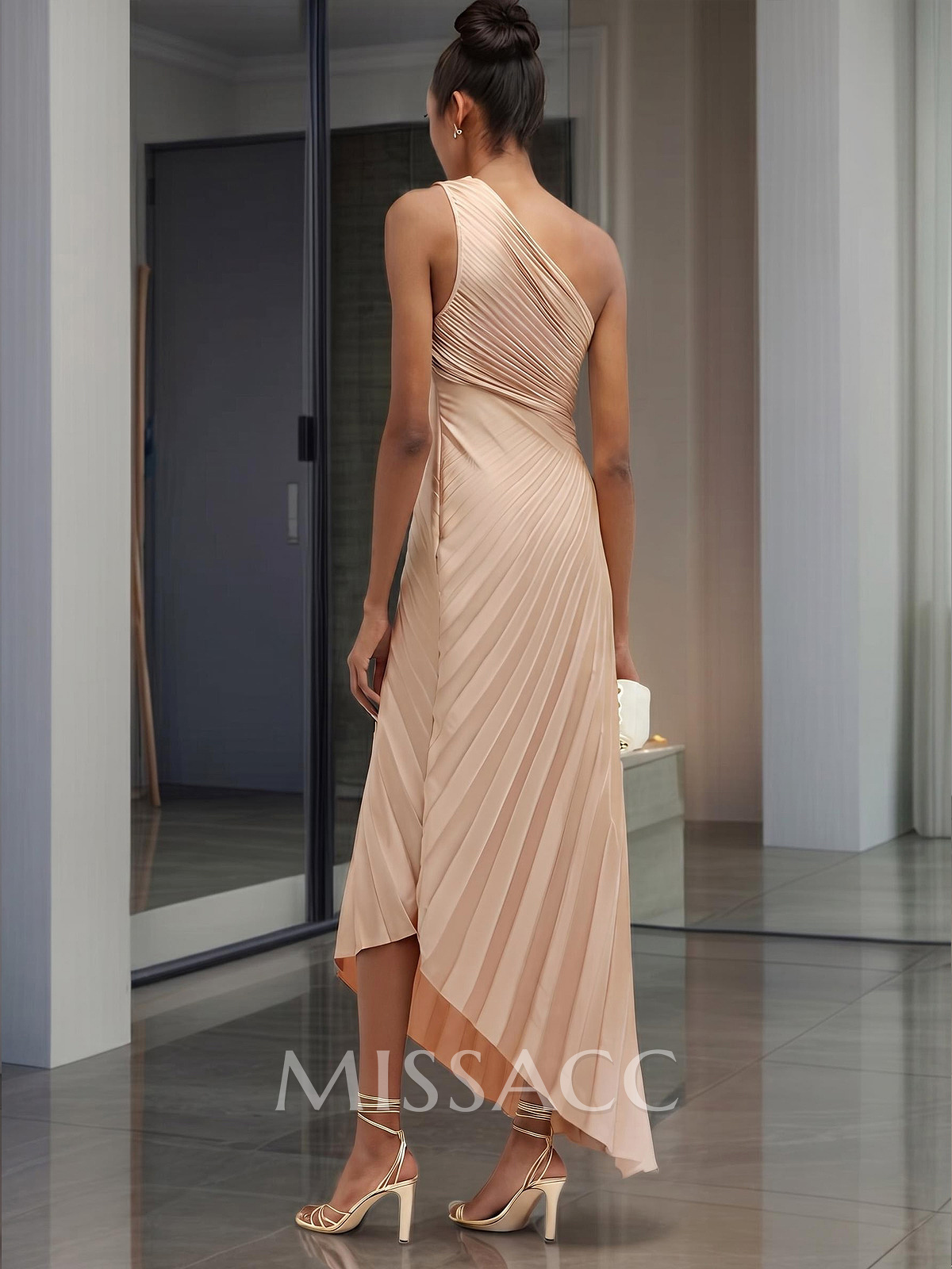 One-Shoulder Sleeveless Asymmetrical Mother Of The Bride Dresses With Pleated One-Shoulder Sleeveless Asymmetrical Mother Of The Bride Dresses With Pleated