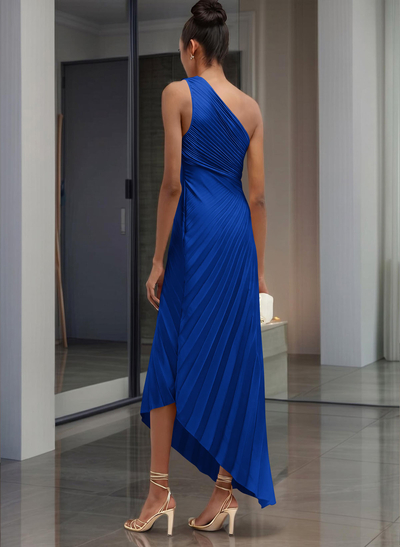 One-Shoulder Sleeveless Asymmetrical Mother Of The Bride Dresses With Pleated