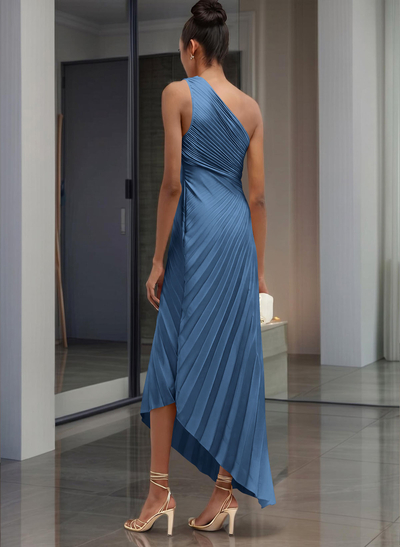 One-Shoulder Sleeveless Asymmetrical Mother Of The Bride Dresses With Pleated