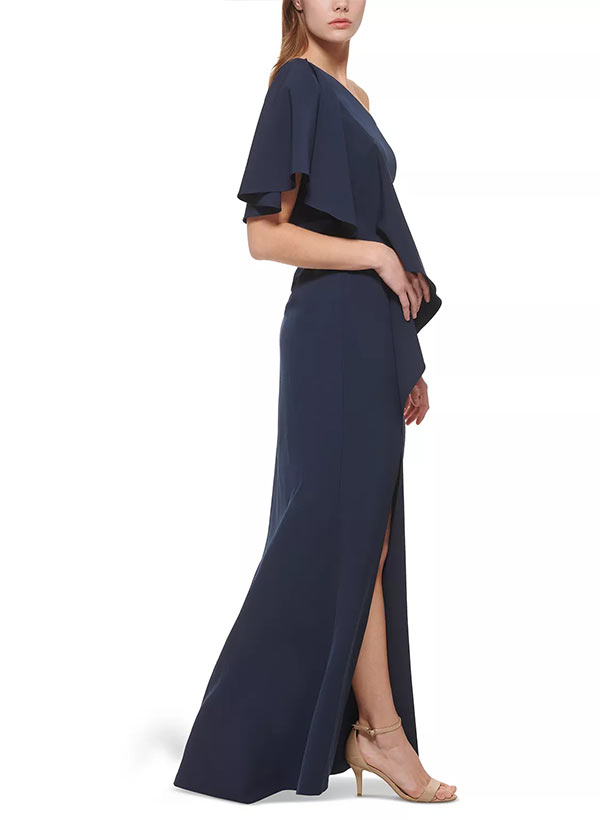 A-Line One-Shoulder Sleeveless Sweep Train Mother Of The Bride Dresses With Split Front