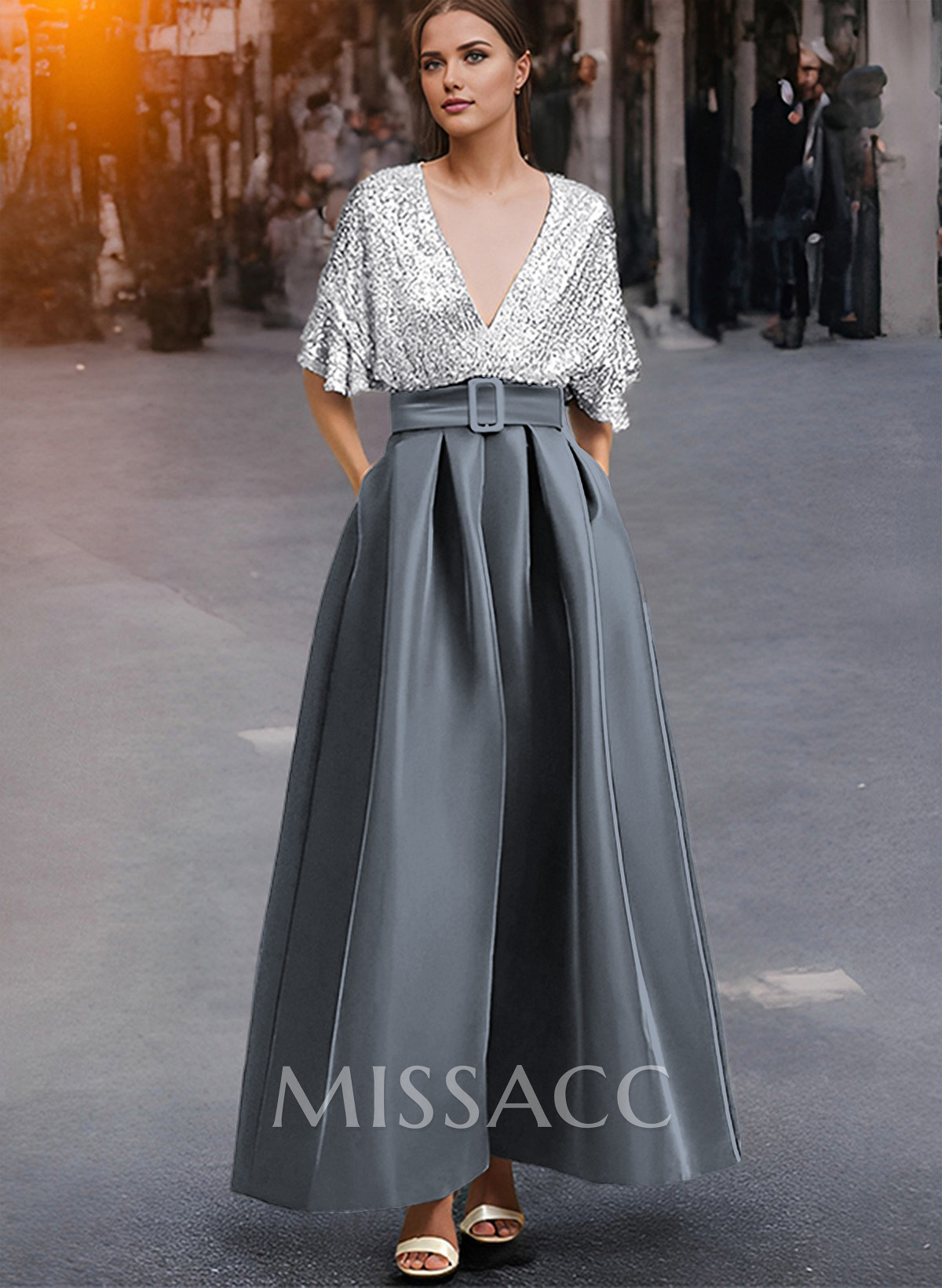 A-Line V-Neck Short Sleeves Floor-Length Mother Of The Bride Dresses A-Line V-Neck Short Sleeves Floor-Length Mother Of The Bride Dresses