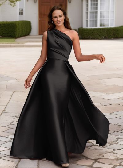 Sheath/Column One-Shoulder Sleeveless Satin Mother Of The Bride Dresses