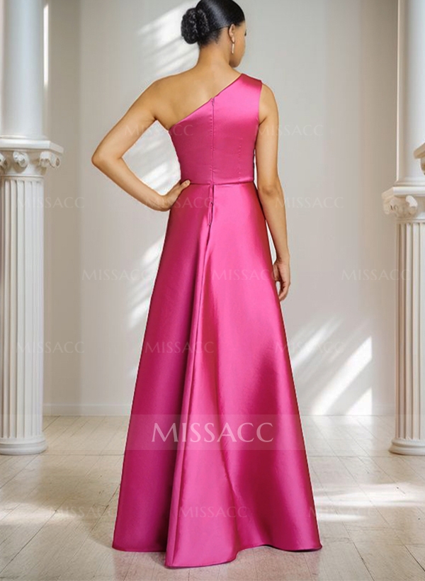 Sheath/Column One-Shoulder Sleeveless Satin Mother Of The Bride Dresses