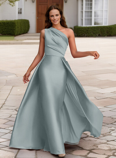 Sheath/Column One-Shoulder Sleeveless Satin Mother Of The Bride Dresses