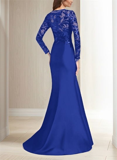 Scoop Neck Long Sleeves Floor-Length Satin/Sequined Mother Of The Bride Dresses