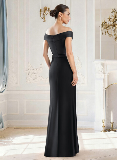 Elegant Off-The-Shoulder Floor-Length Satin Mother Of The Bride Dresses