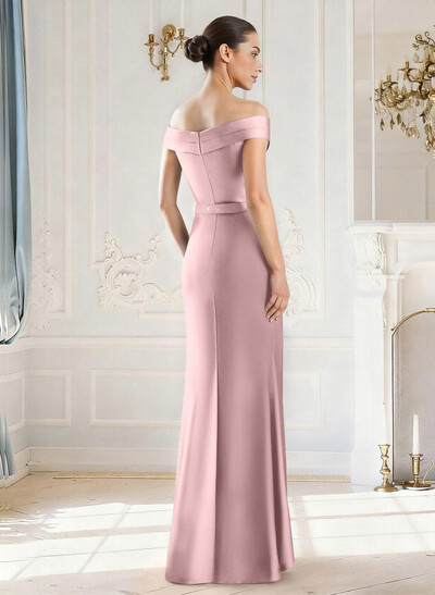 Elegant Off-The-Shoulder Floor-Length Satin Mother Of The Bride Dresses