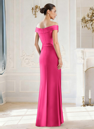 Elegant Off-The-Shoulder Floor-Length Satin Mother Of The Bride Dresses