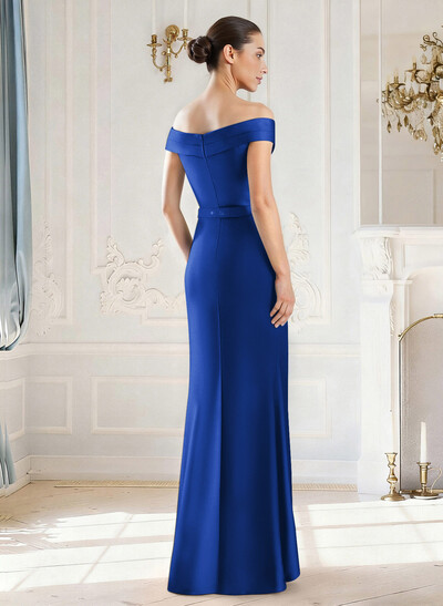 Elegant Off-The-Shoulder Floor-Length Satin Mother Of The Bride Dresses