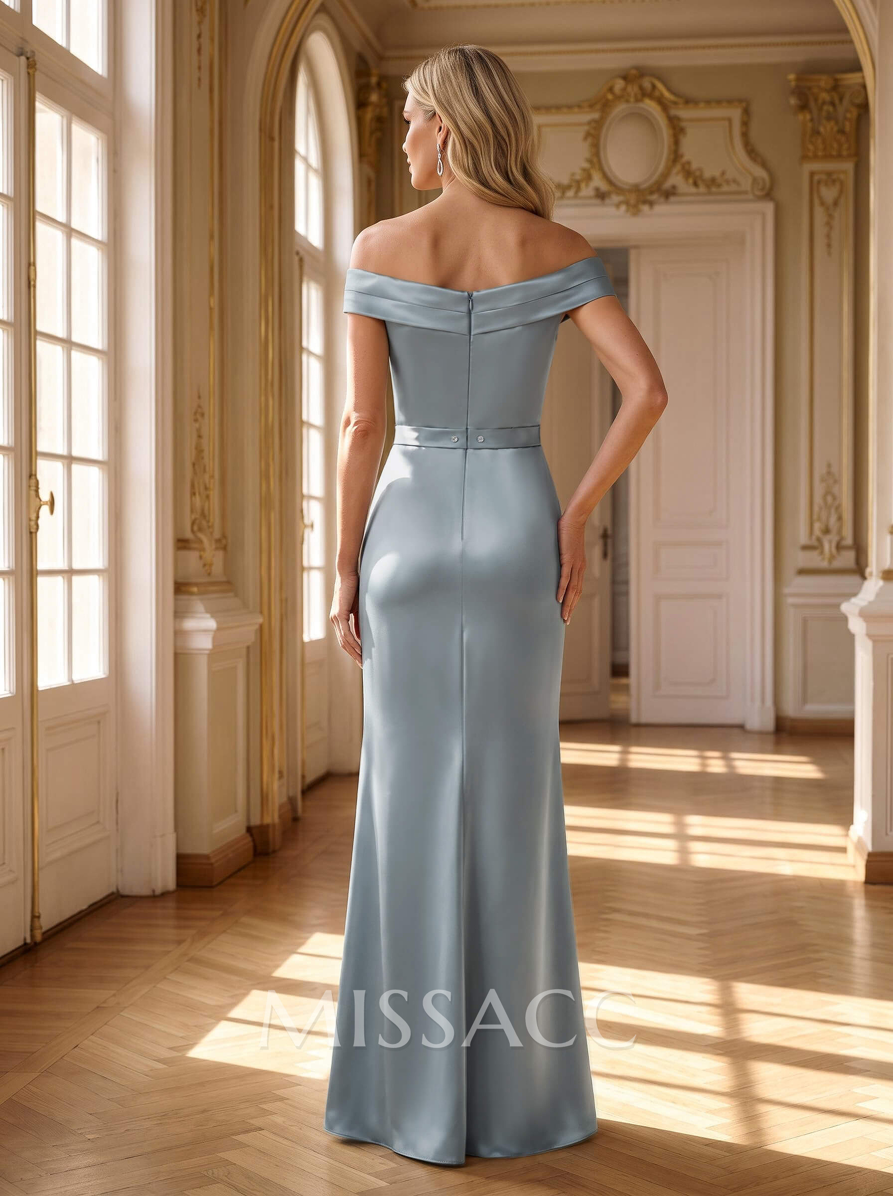 Elegant Off-The-Shoulder Floor-Length Satin Mother Of The Bride Dresses Elegant Off-The-Shoulder Floor-Length Satin Mother Of The Bride Dresses