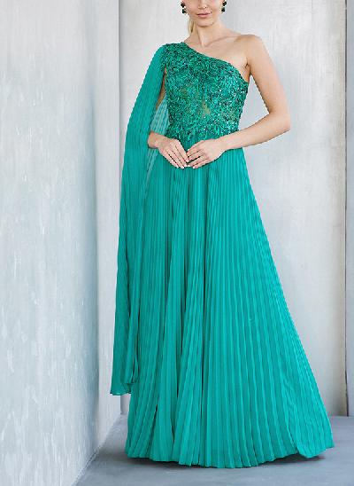 A-Line One-Shoulder Sleeveless Chiffon/Lace Mother Of The Bride Dresses