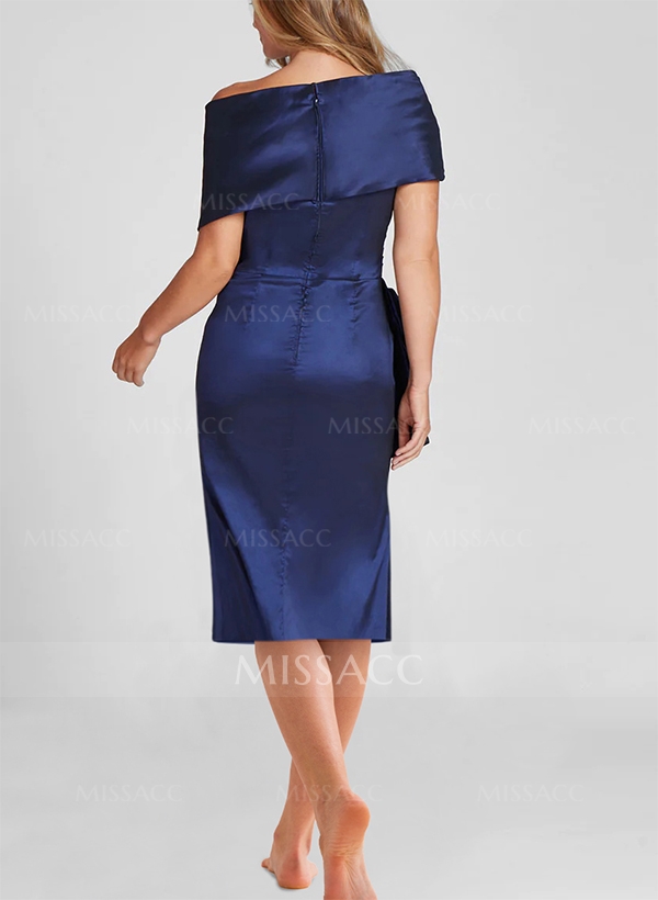 Sheath/Column Off-The-Shoulder Sleeveless Charmeuse Mother Of The Bride Dresses