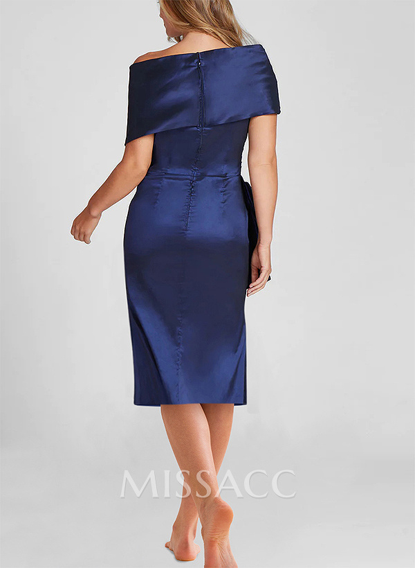 Sheath/Column Off-The-Shoulder Sleeveless Charmeuse Mother Of The Bride Dresses