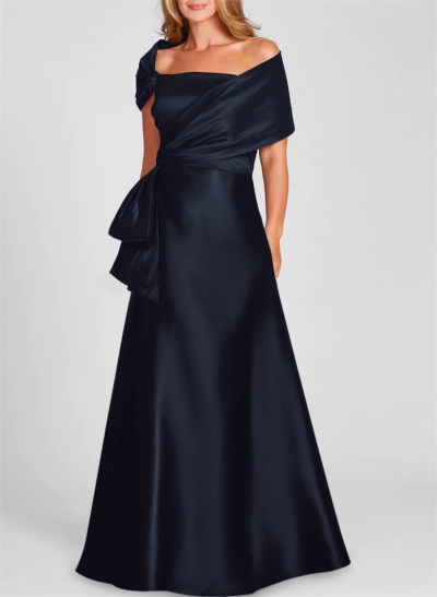 A-Line Off-The-Shoulder Sleeveless Satin Mother Of The Bride Dresses