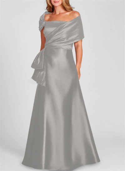 A-Line Off-The-Shoulder Sleeveless Satin Mother Of The Bride Dresses