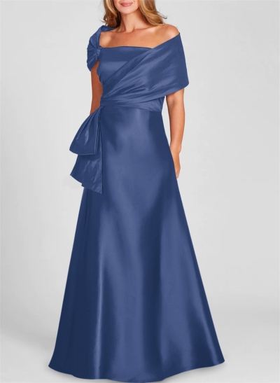 A-Line Off-The-Shoulder Sleeveless Satin Mother Of The Bride Dresses