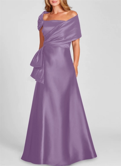 A-Line Off-The-Shoulder Sleeveless Satin Mother Of The Bride Dresses