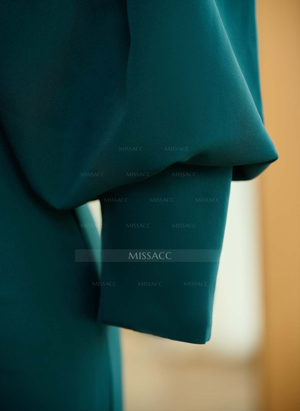 Sheath/Column Long Sleeves Asymmetrical Neck Mother Of The Bride Dresses With Split Front