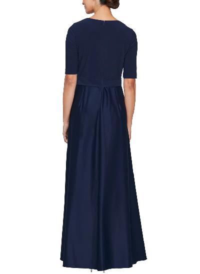 V-Neck A-Line Satin Mother Of The Bride Dresses With Pockets