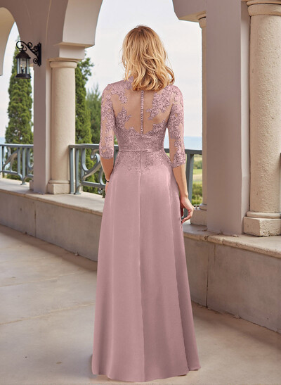 Elegant Lace A-Line Satin Mother Of The Bride Dresses With Pockets