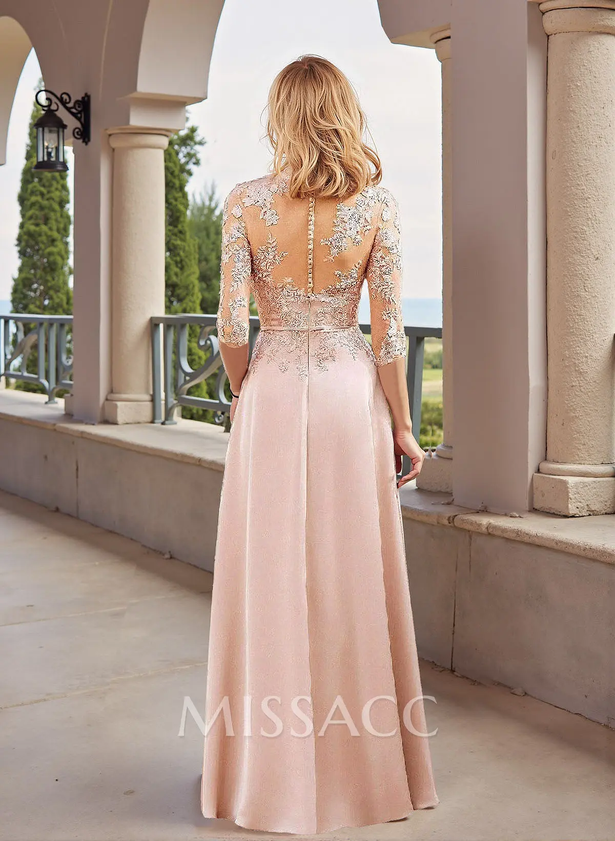 Elegant Lace A-Line Satin Mother Of The Bride Dresses With Pockets - Missacc