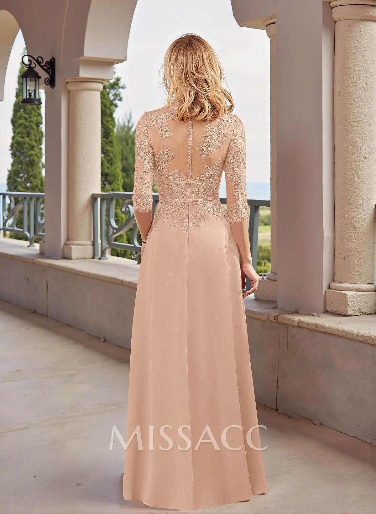 Elegant Lace A-Line Satin Mother Of The Bride Dresses With Pockets - Missacc