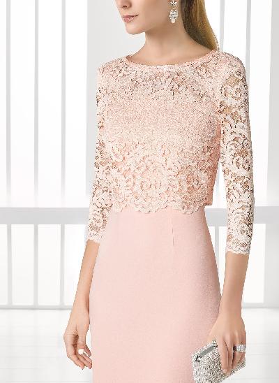 Sheath/Column Lace Sleeves Wrap Mother Of The Bride Dresses