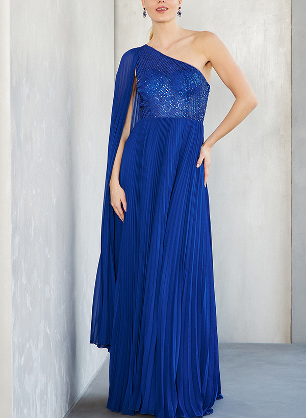 A-Line One-Shoulder Sleeveless Chiffon/Sequined Mother Of The Bride Dresses