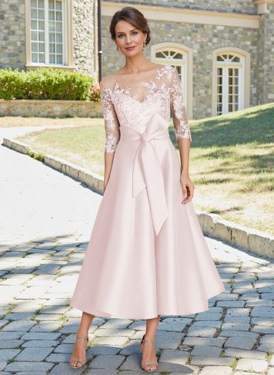 Classic Illusion Neck A-Line Lace Mother Of The Bride