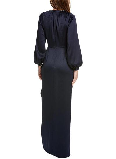 Sheath/Column Scoop Neck Long Sleeves Silk Like Satin Mother Of The Bride Dresses