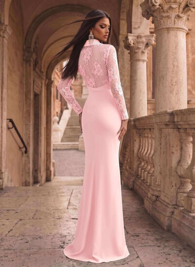 V-Neck Long Sleeves Lace Back Mother Of The Bride Dresses