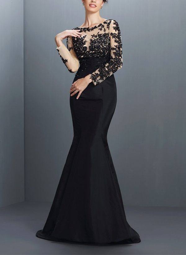Sheath/Column Illusion Neck 1/2 Sleeves Lace/Satin Mother Of The Bride ...