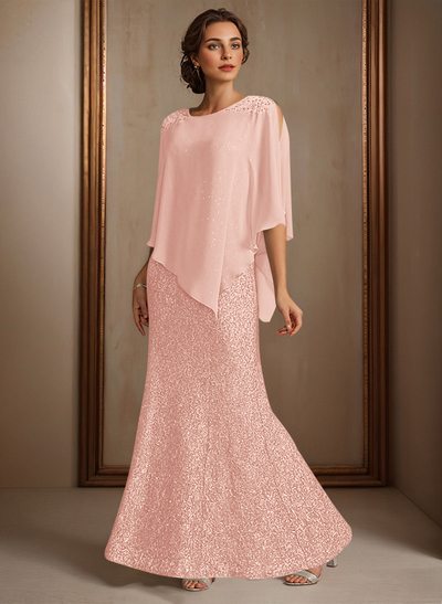Elegant Floor-Length Chiffon/Sequined Mother Of The Bride Dresses With Beading