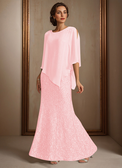 Elegant Floor-Length Chiffon/Sequined Mother Of The Bride Dresses With Beading