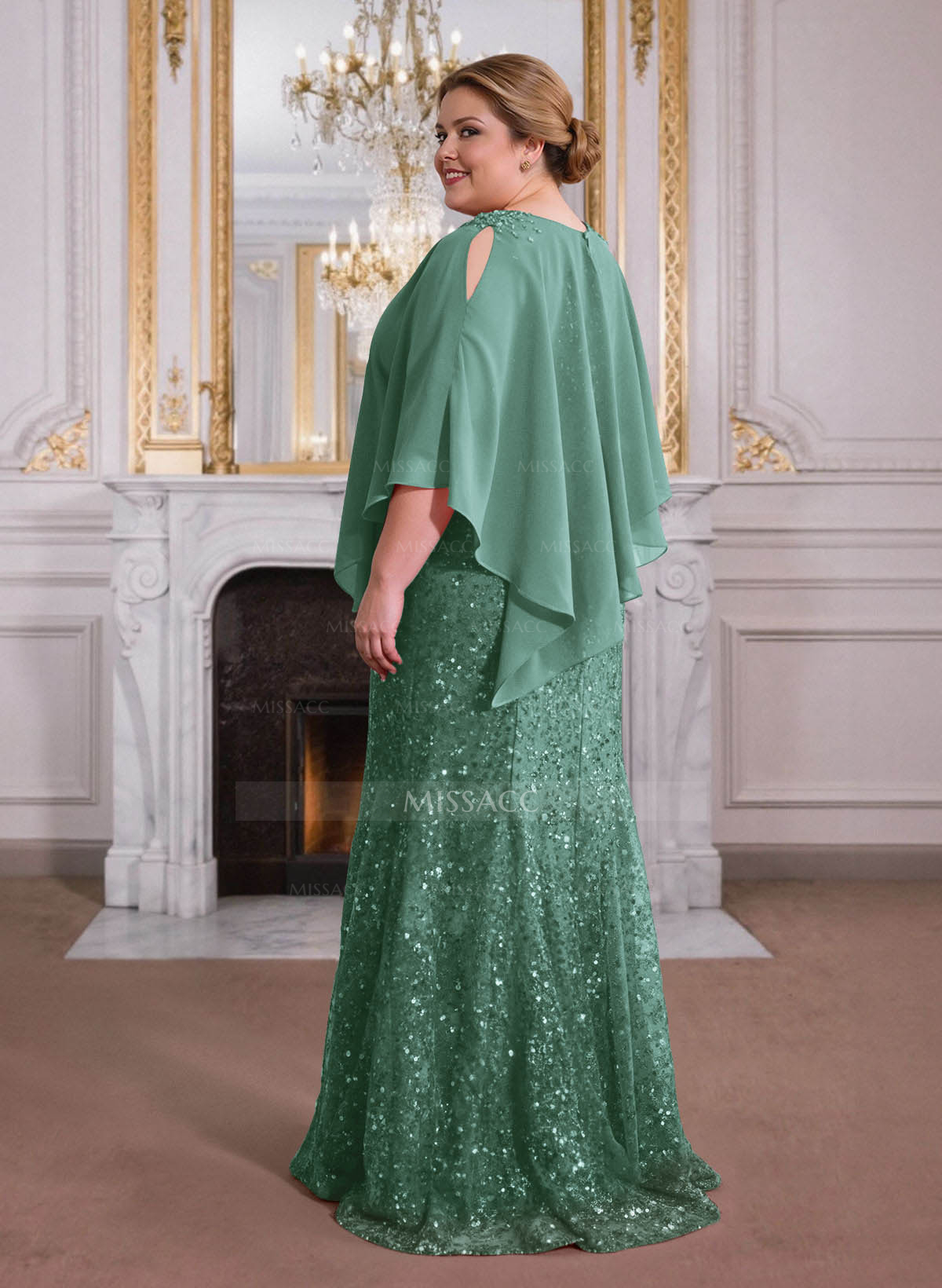 Elegant Floor-Length Chiffon/Sequined Mother Of The Bride Dresses With Beading