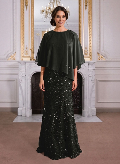 Elegant Floor-Length Chiffon/Sequined Mother Of The Bride Dresses With Beading