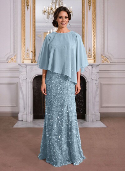 Elegant Floor-Length Chiffon/Sequined Mother Of The Bride Dresses With Beading